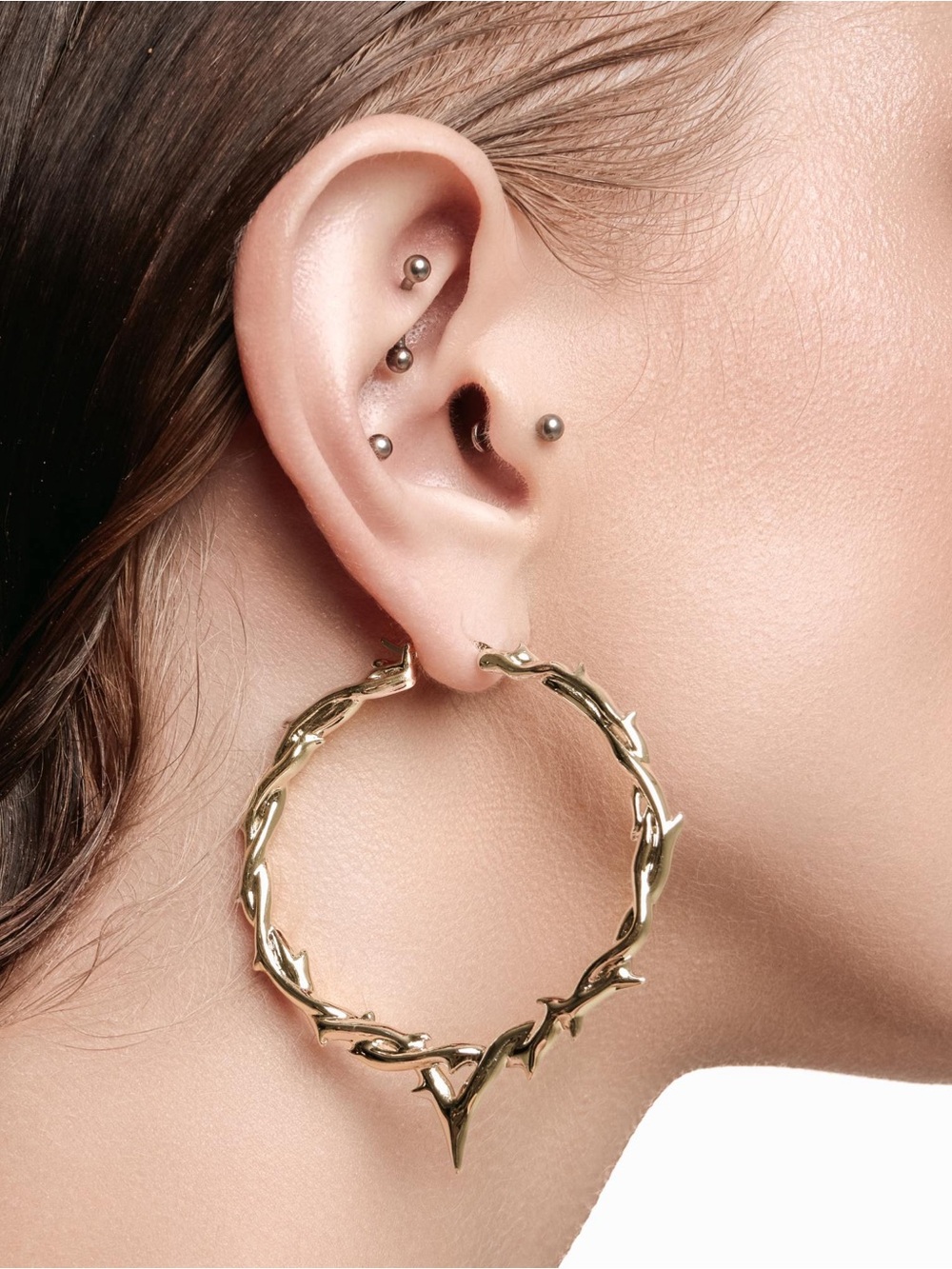 Ask Embla Elysian Gold Thorn Hoop Earrings